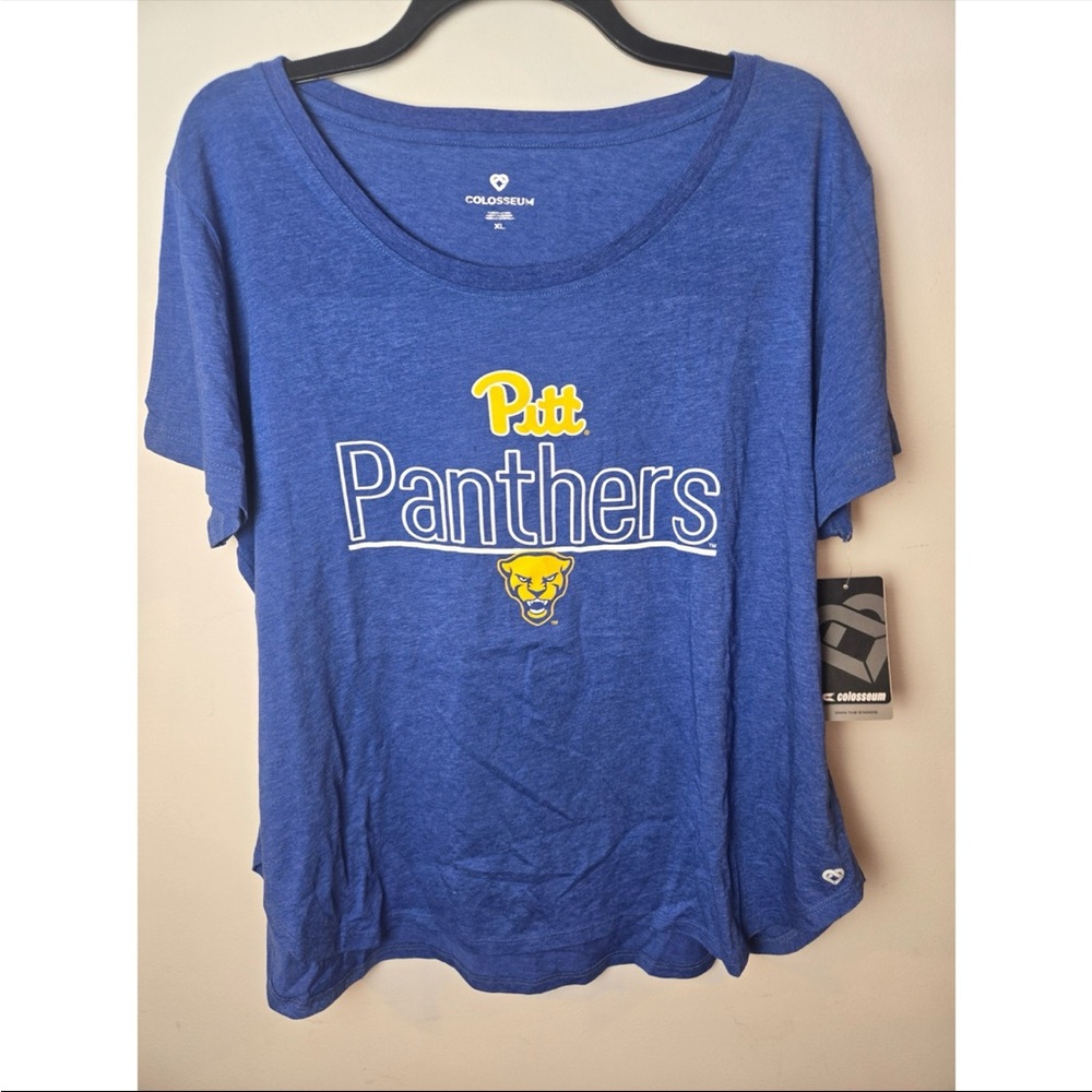 Colosseum Womens Pitt Panthers Royal Blue T Shirt Size XL